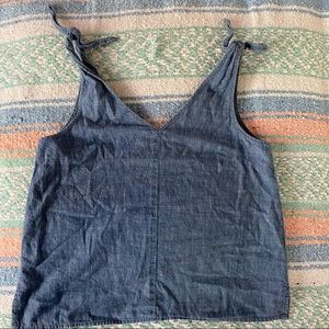 Madewell Chambray Tie Strap Top
